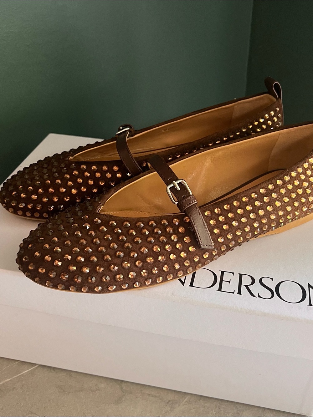 JW Anderson Crystal Embellished Mary Jane Flat